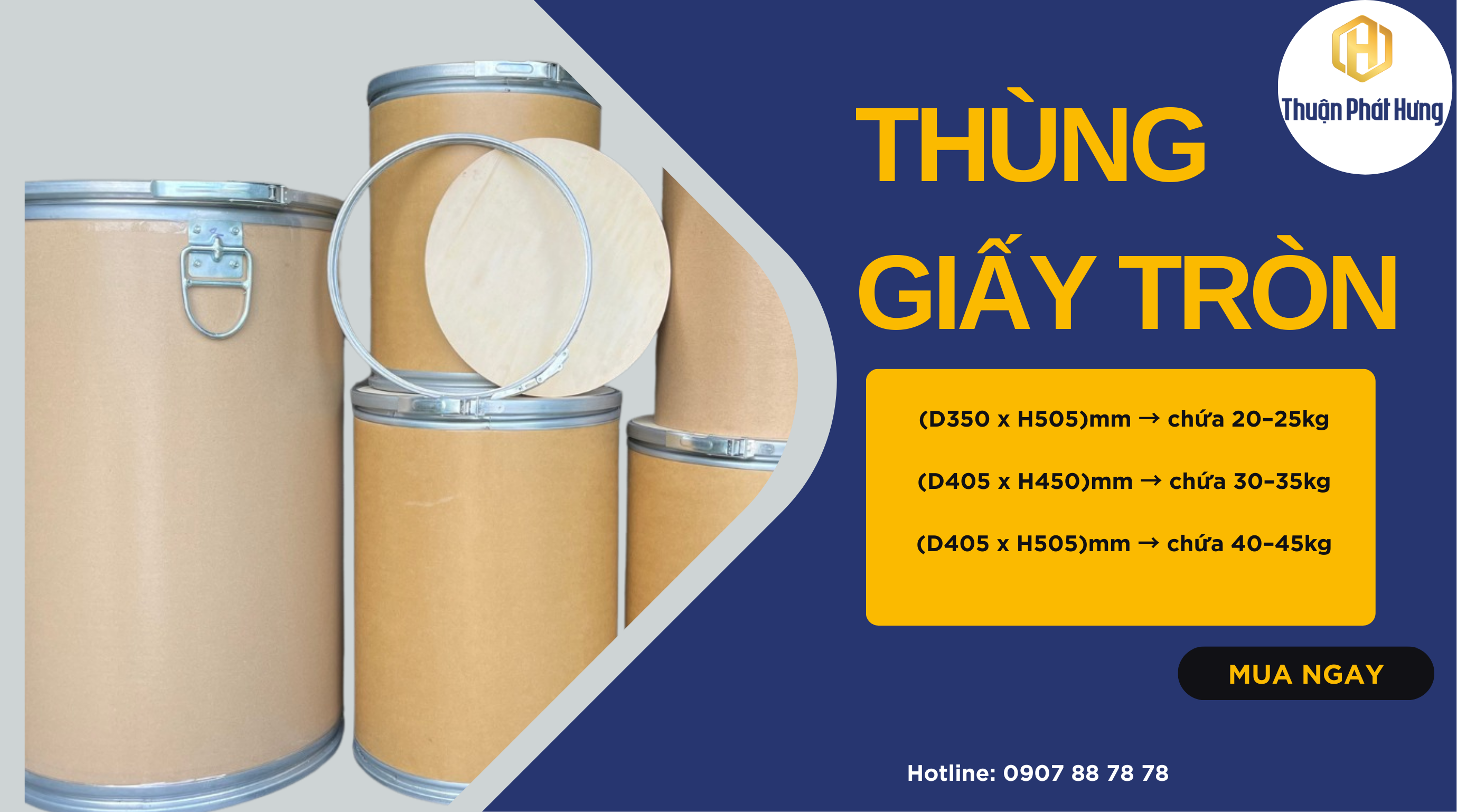 3 kích thước thùng giấy tròn – 100 ứng dụng thực tế
